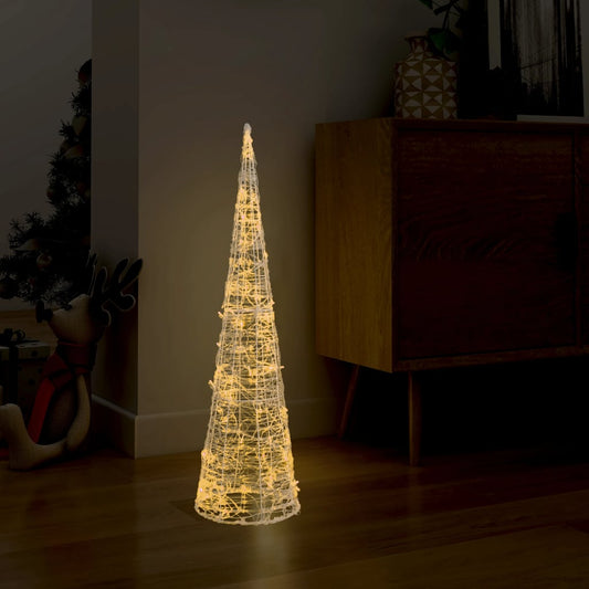 vidaXL Acrylic Decorative Pyramid LED Light Cone Warm White 90 cm