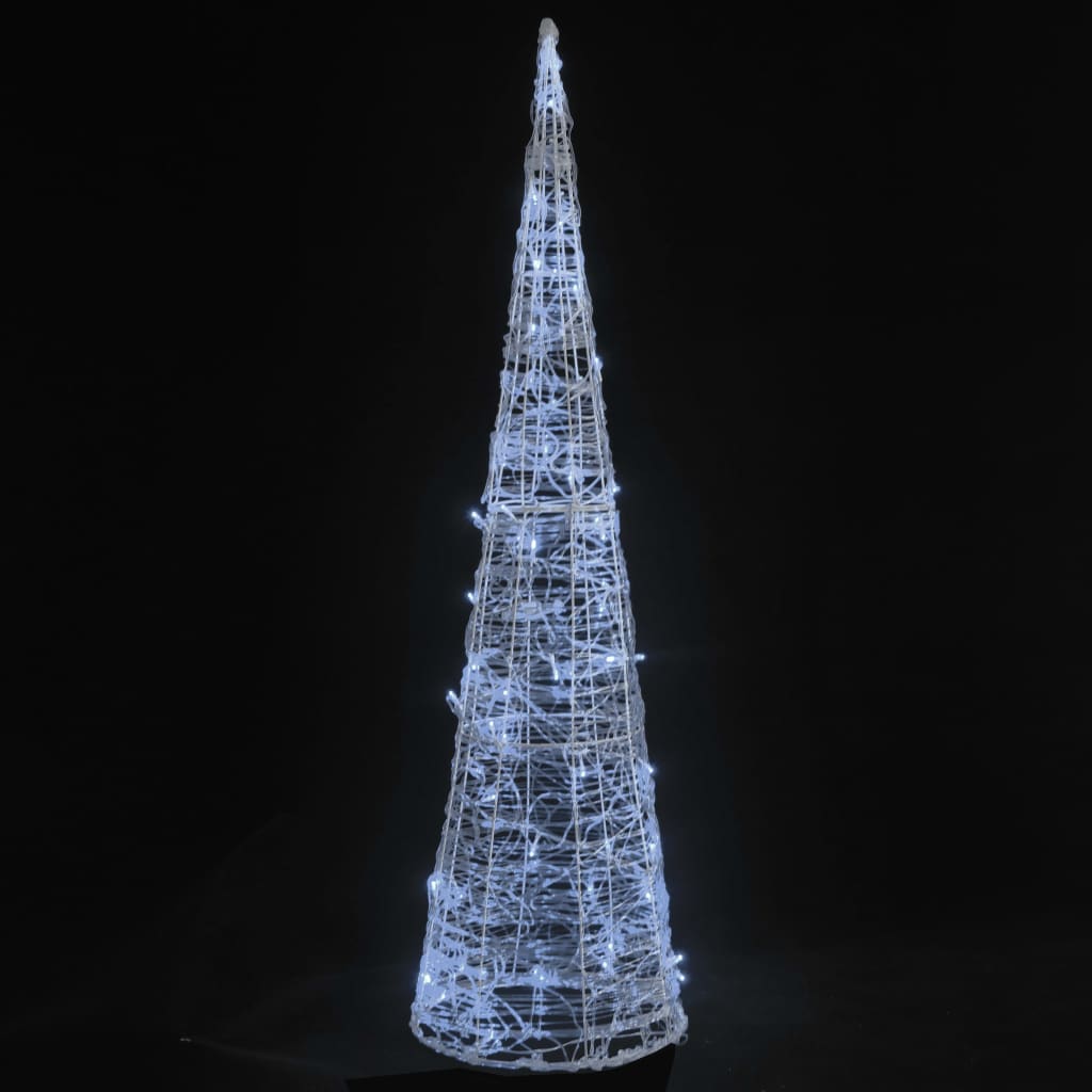 vidaXL Acrylic Decorative Pyramid LED Light Cone Cold White 90 cm