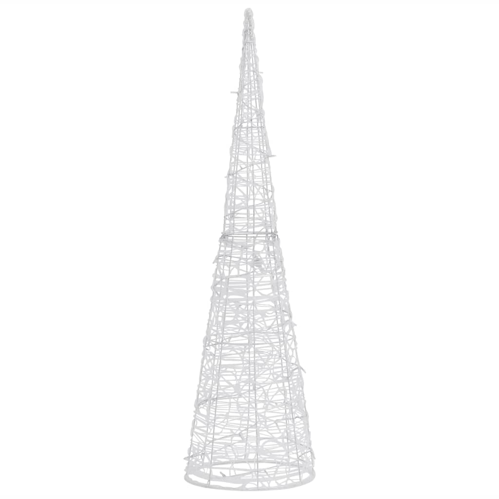 vidaXL Acrylic Decorative Pyramid LED Light Cone Cold White 90 cm