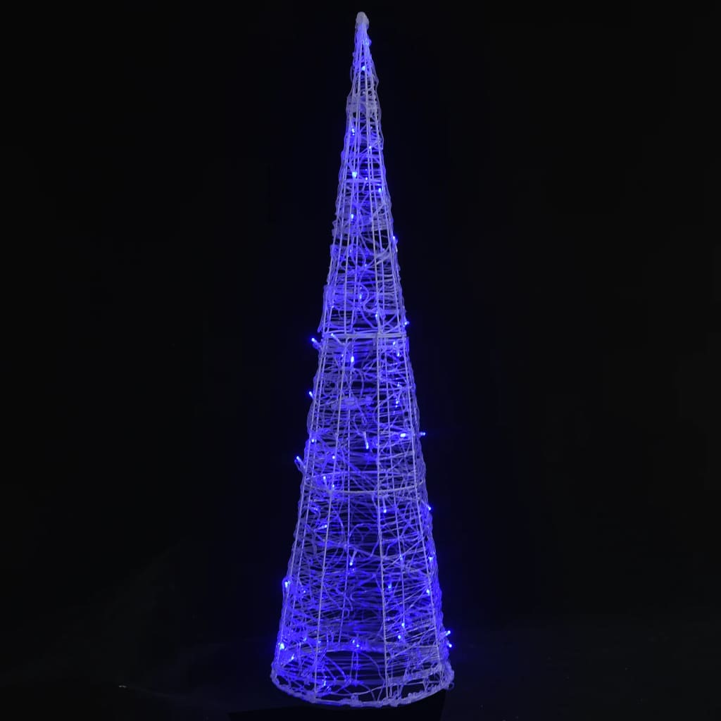 vidaXL Acrylic Decorative Pyramid LED Light Cone Blue 90 cm