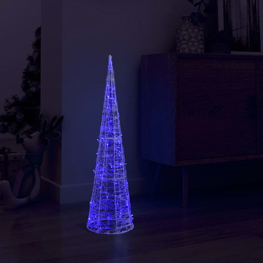 vidaXL Acrylic Decorative Pyramid LED Light Cone Blue 90 cm