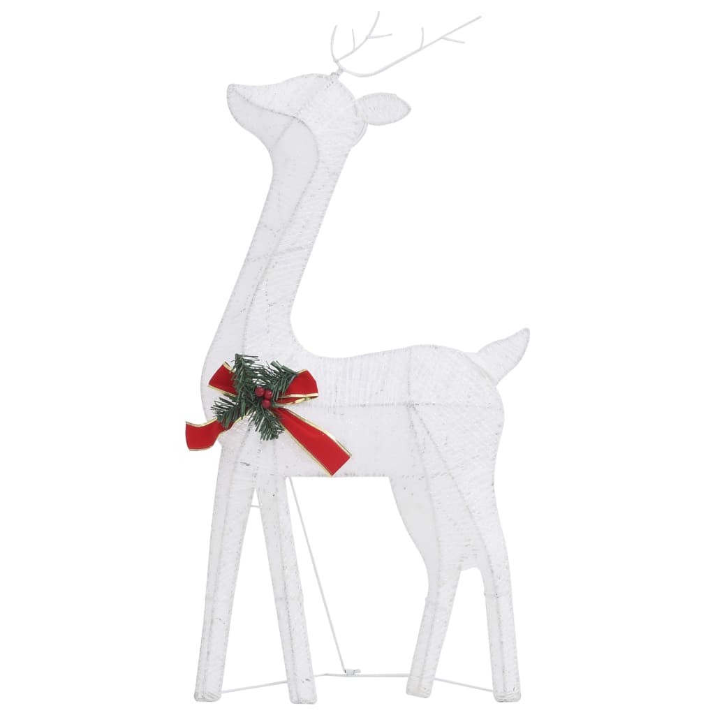 vidaXL Christmas Reindeer Family 270x7x90 cm White Cold White Mesh