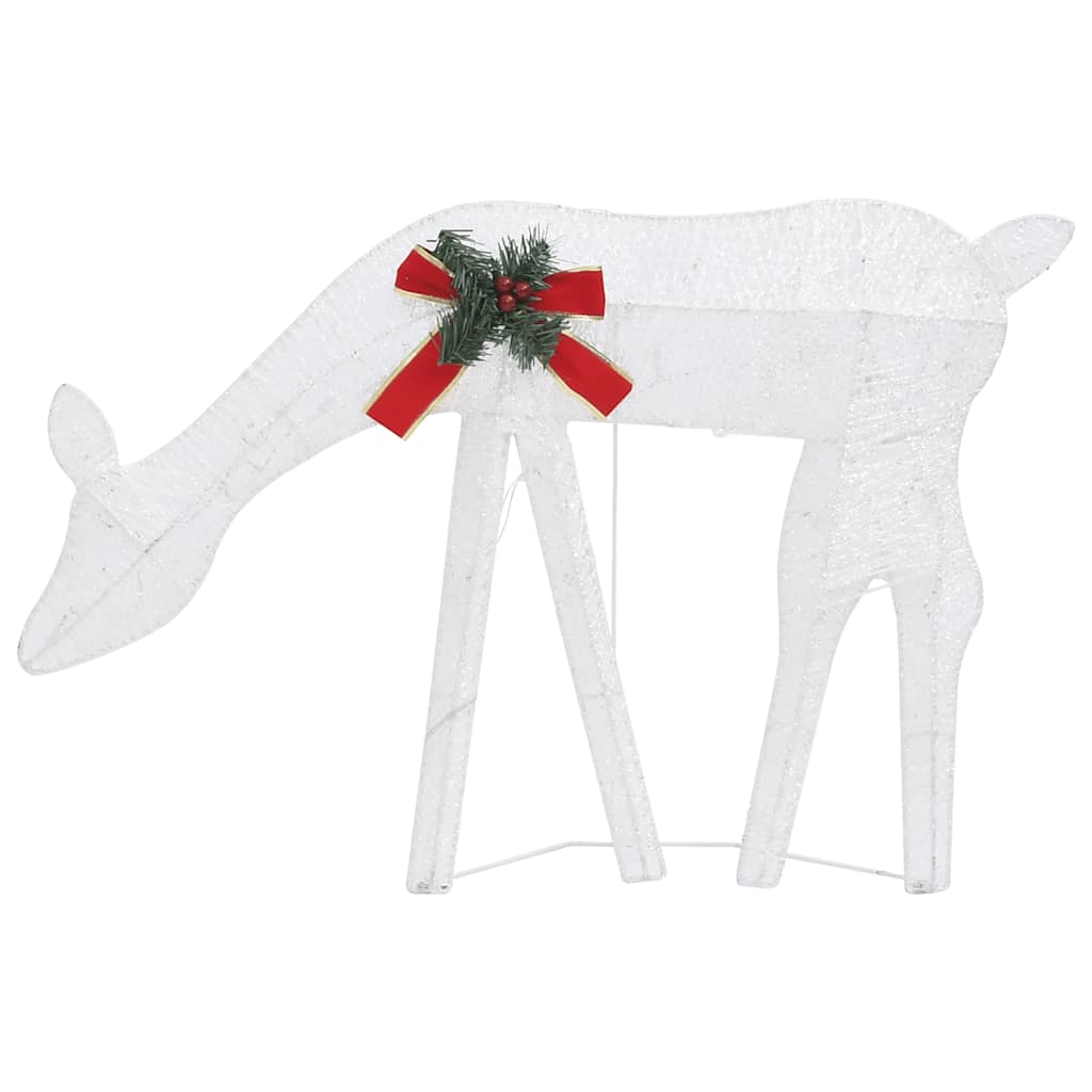 vidaXL Christmas Reindeer Family 270x7x90 cm White Cold White Mesh