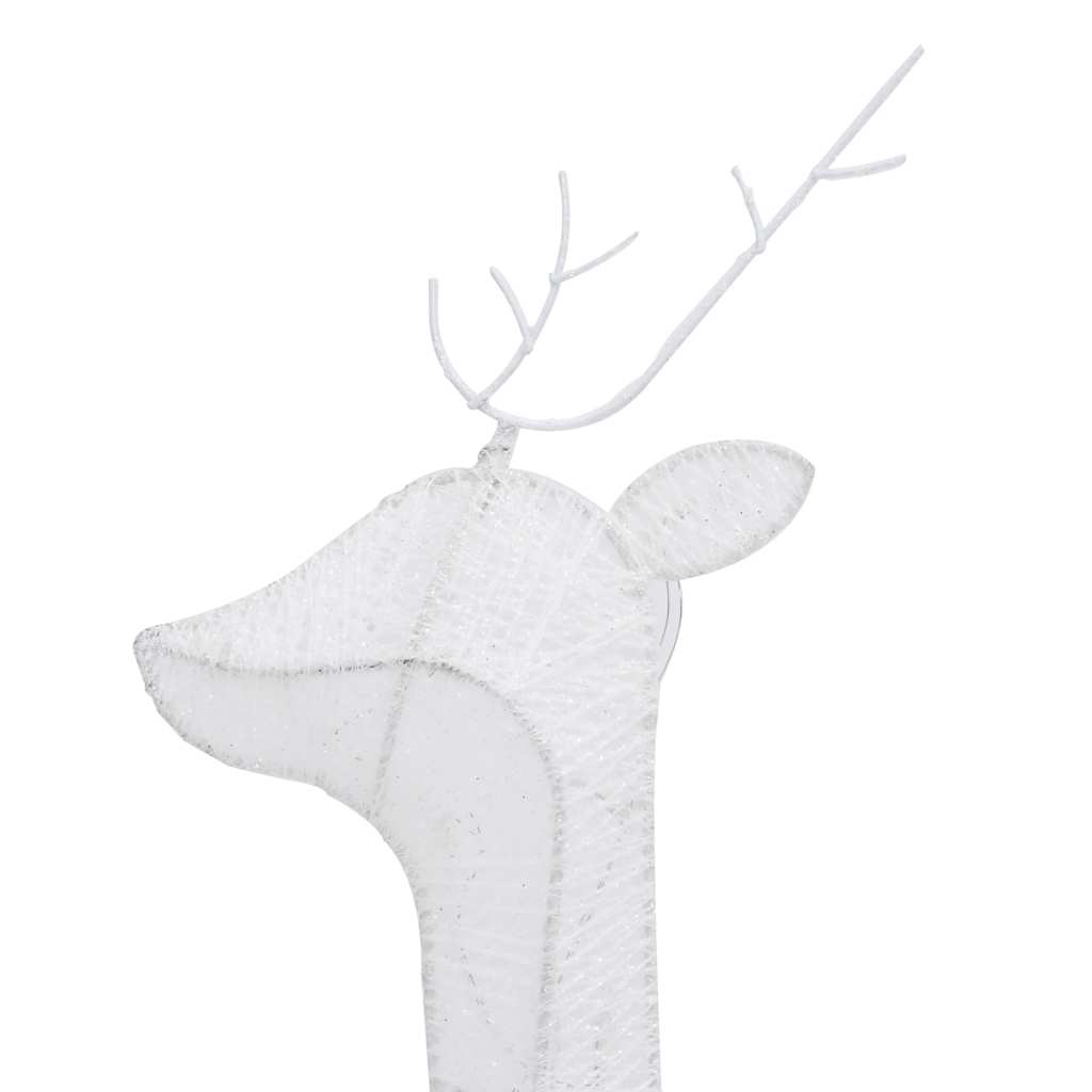 vidaXL Christmas Reindeer Family 270x7x90 cm White Cold White Mesh