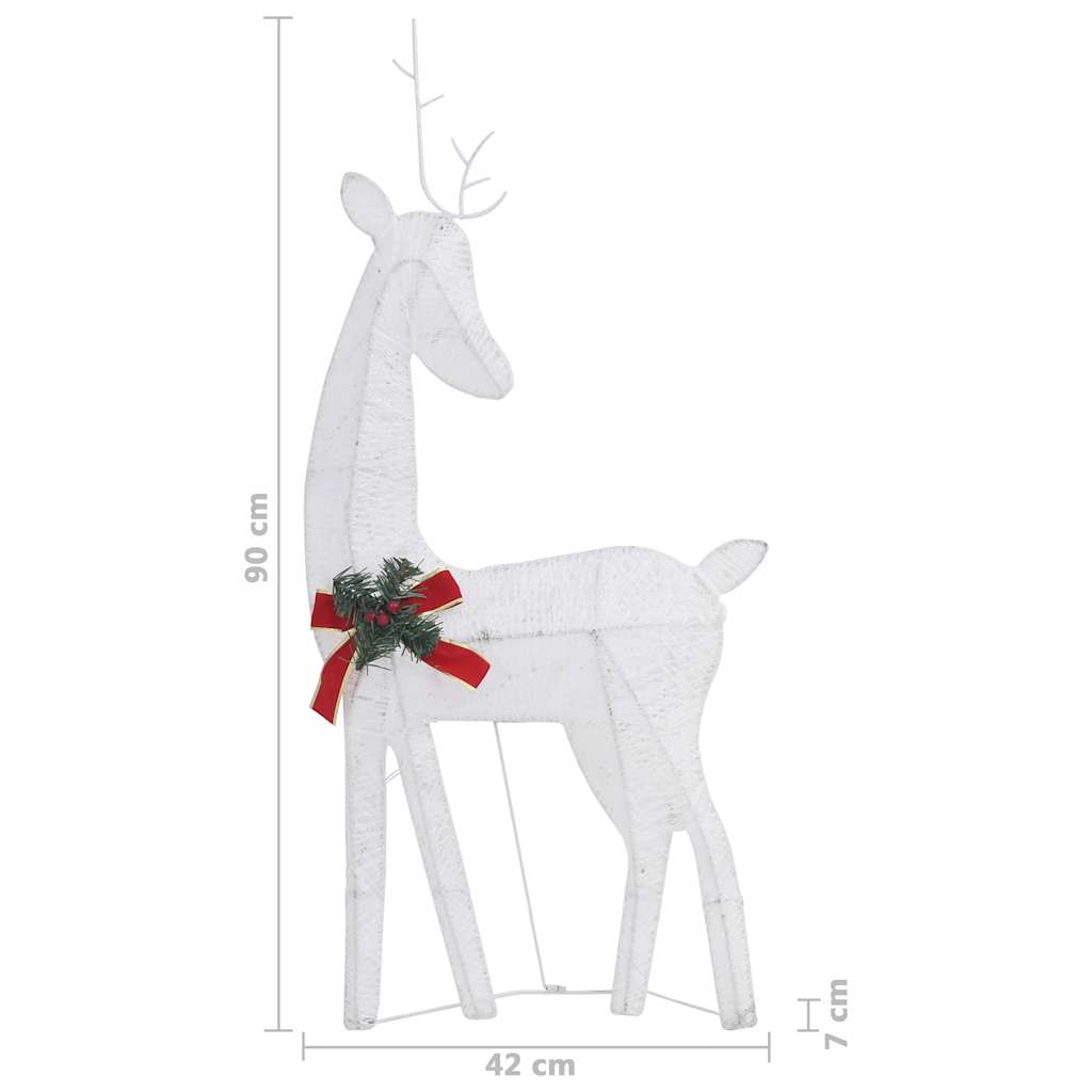 vidaXL Christmas Reindeer Family 270x7x90 cm White Cold White Mesh