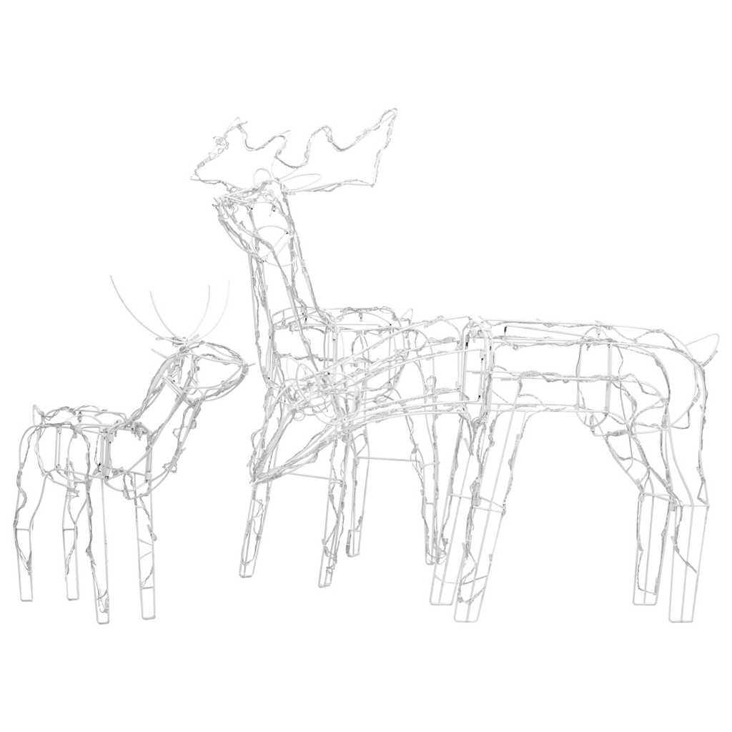 328540 vidaXL 3 Piece Christmas Light Display Reindeers 229 LEDs