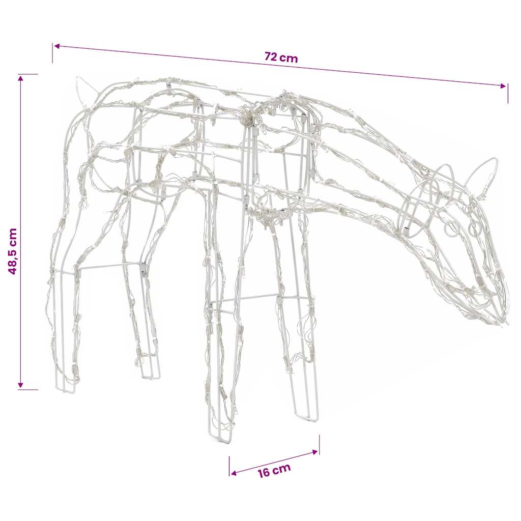 328540 vidaXL 3 Piece Christmas Light Display Reindeers 229 LEDs