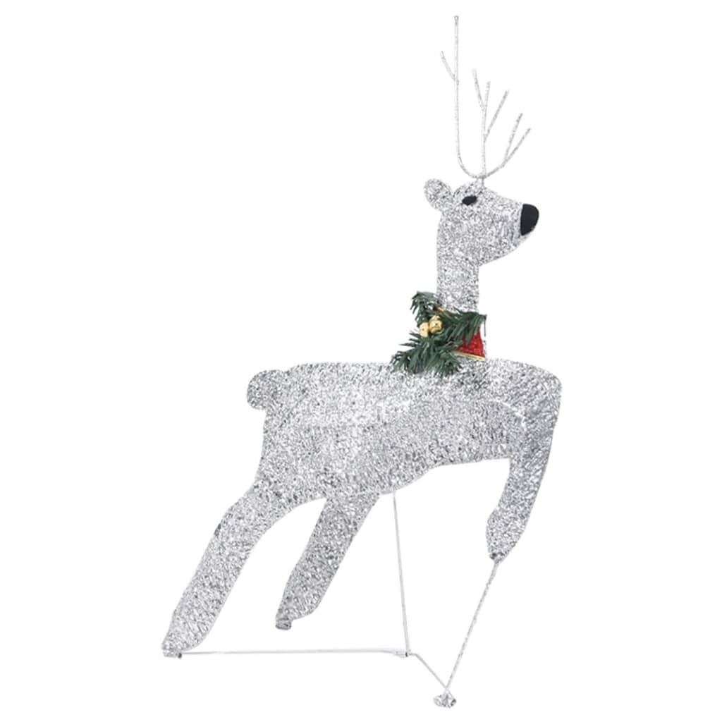 vidaXL Reindeer & Sleigh Christmas Decoration 100 LEDs Outdoor Silver