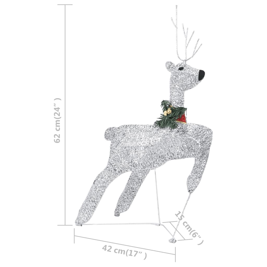 vidaXL Reindeer & Sleigh Christmas Decoration 100 LEDs Outdoor Silver