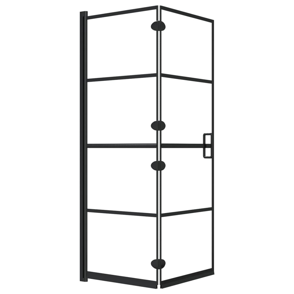 vidaXL Folding Shower Enclosure ESG 100x140 cm Black