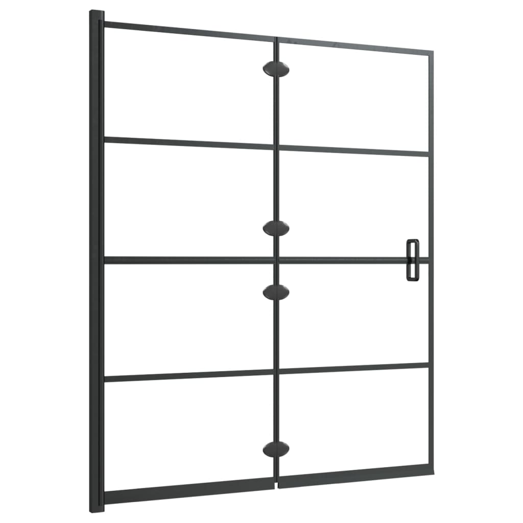Folding Shower Enclosure ESG 120x140 cm Black