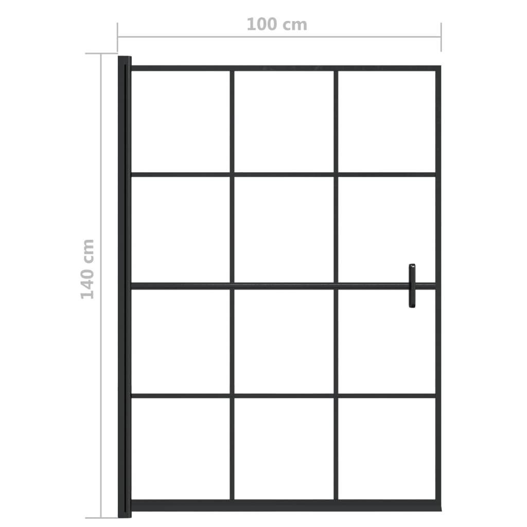 Shower Enclosure ESG 100x140 cm Black
