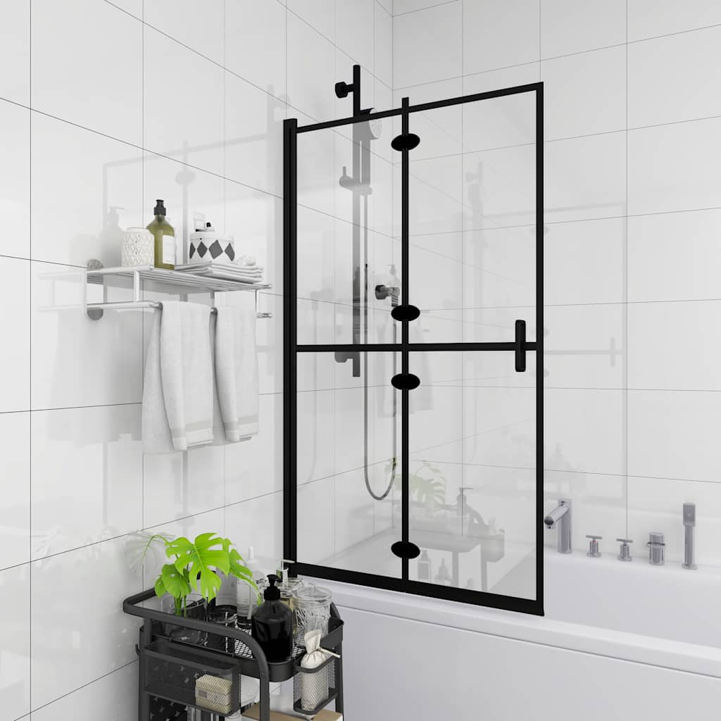 150818 vidaXL Folding Shower Enclosure ESG 80x140 cm Black