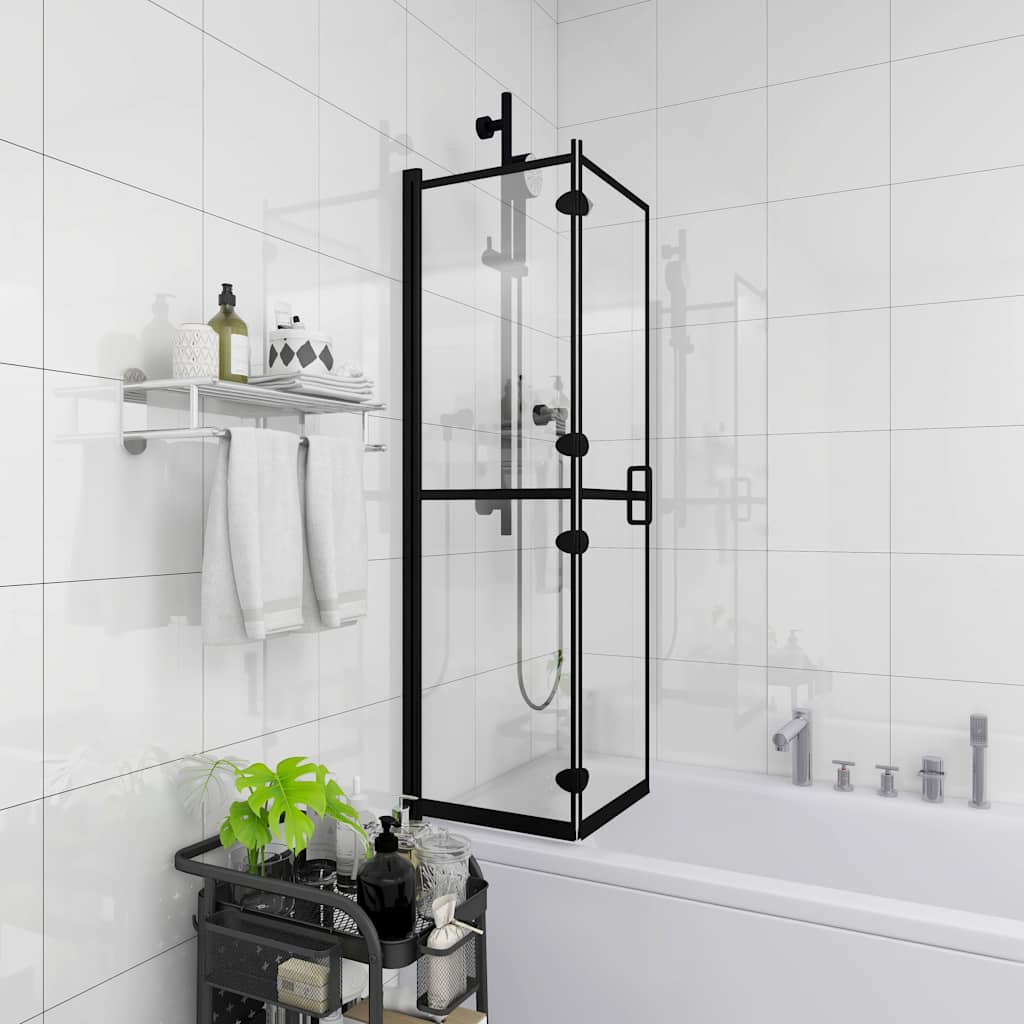 150818 vidaXL Folding Shower Enclosure ESG 80x140 cm Black