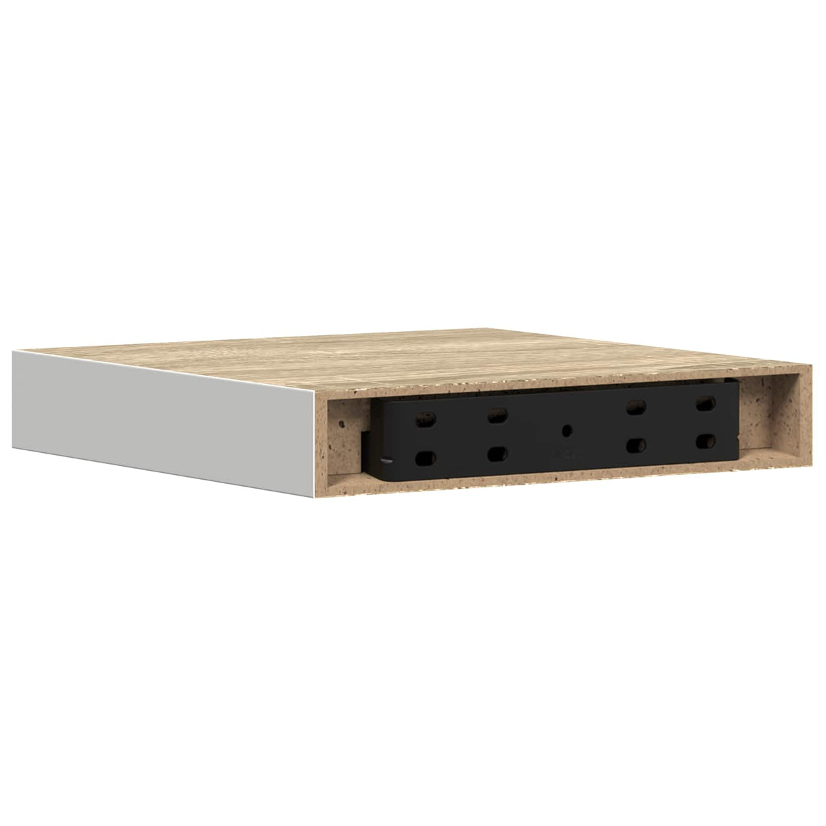 326569 vidaXL Floating Wall Shelves 4 pcs Oak and White 23x23,5x3,8 cm MDF