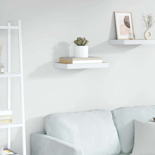 Floating Wall Shelf Oak and White 40x23.5x3.8 cm MDF