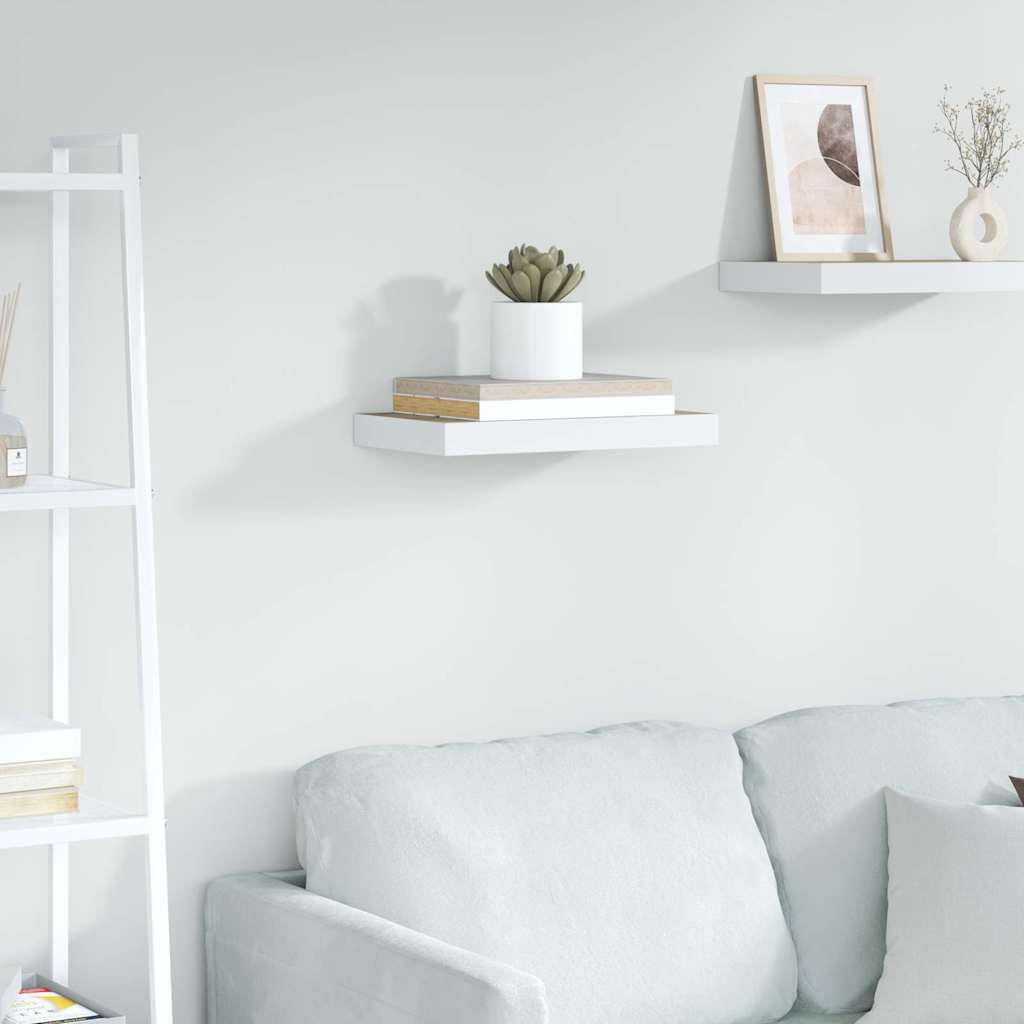 Floating Wall Shelf Oak and White 40x23.5x3.8 cm MDF