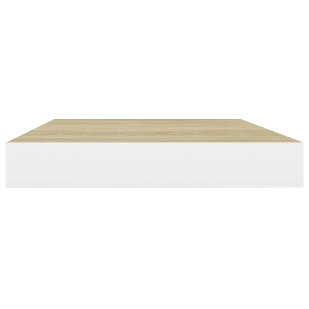 Floating Wall Shelves 4 pcs Oak and White 40x23x3.8 cm MDF