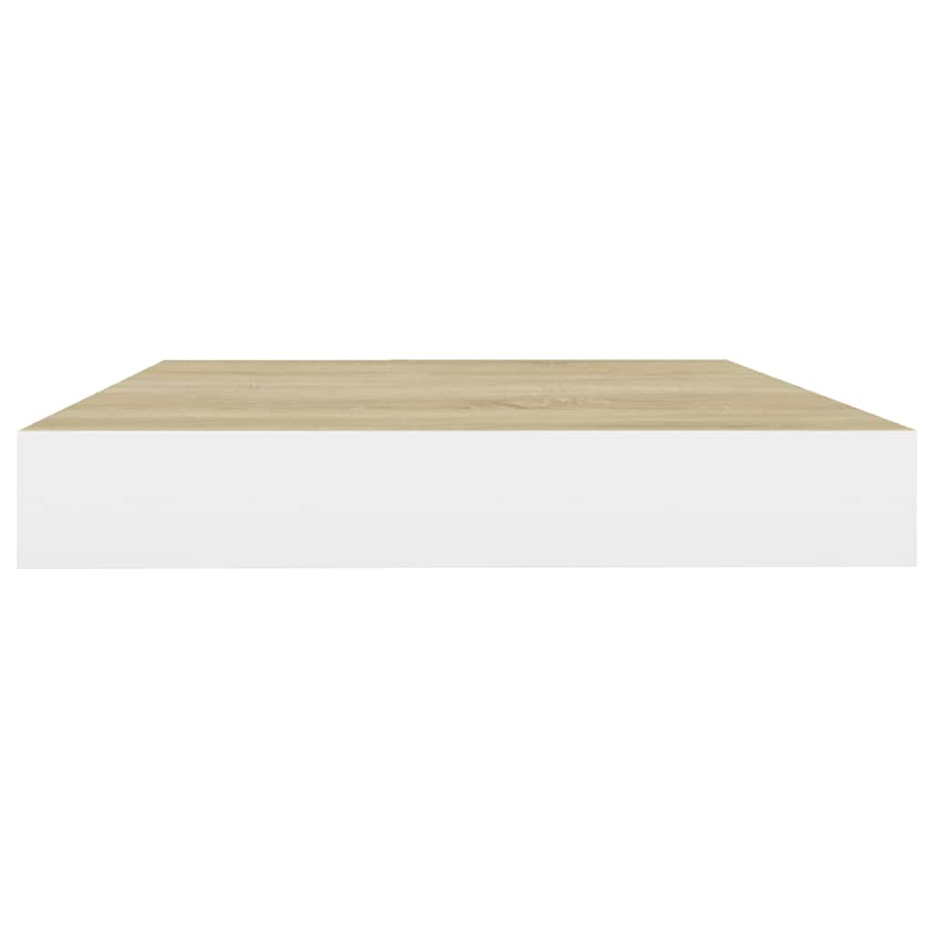 Floating Wall Shelves 4 pcs Oak and White 40x23.5x3.8 cm MDF