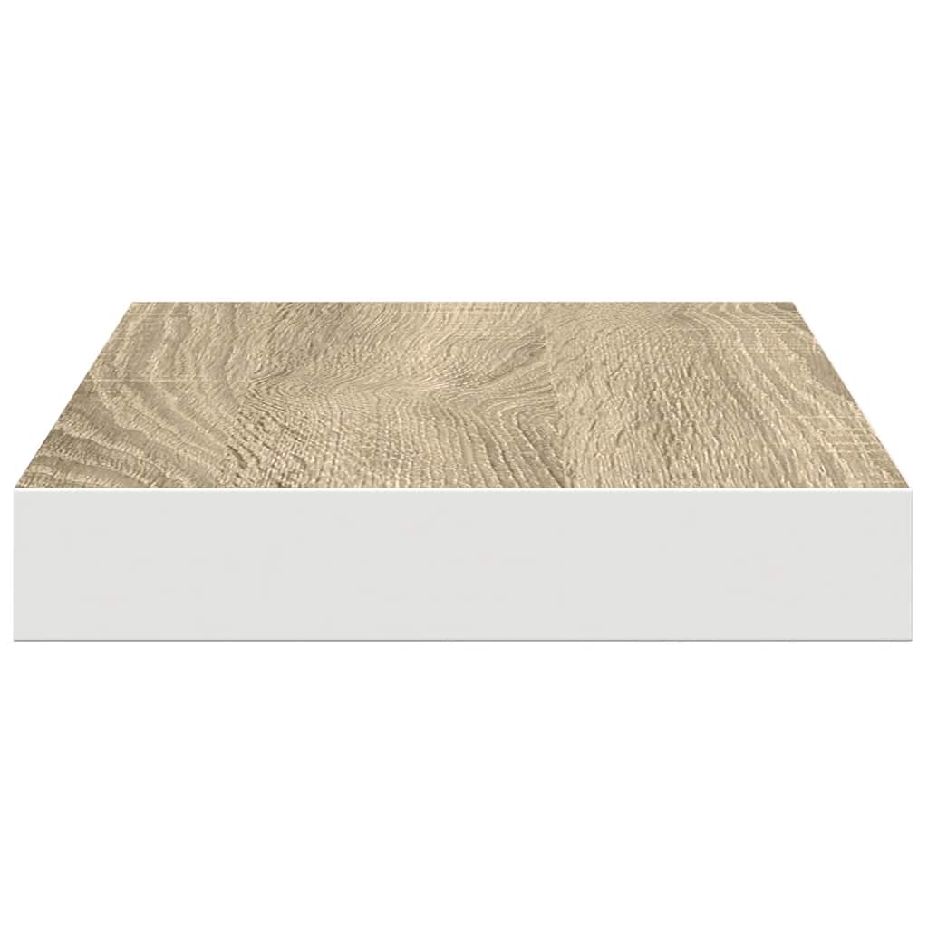 Floating Wall Shelves 4 pcs Oak and White 40x23x3.8 cm MDF