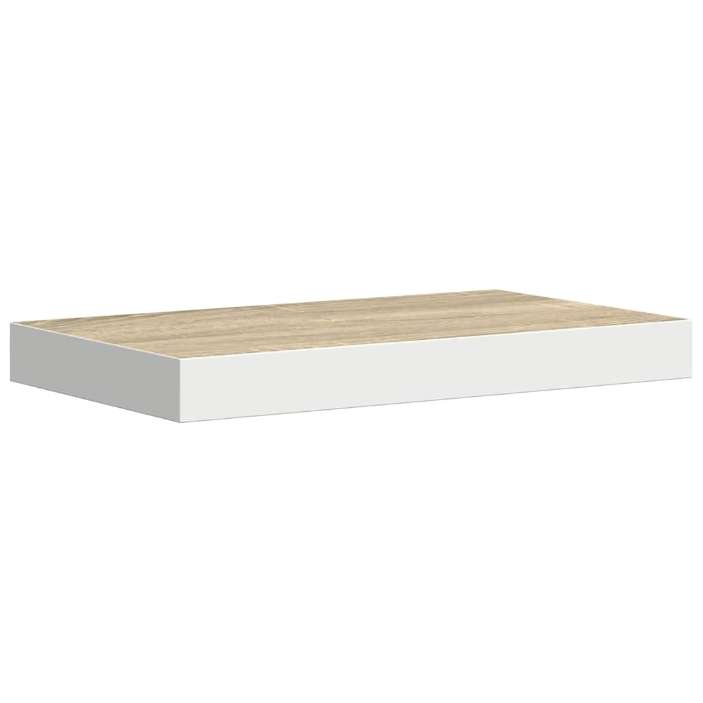 Floating Wall Shelves 4 pcs Oak and White 50x23x3.8 cm MDF