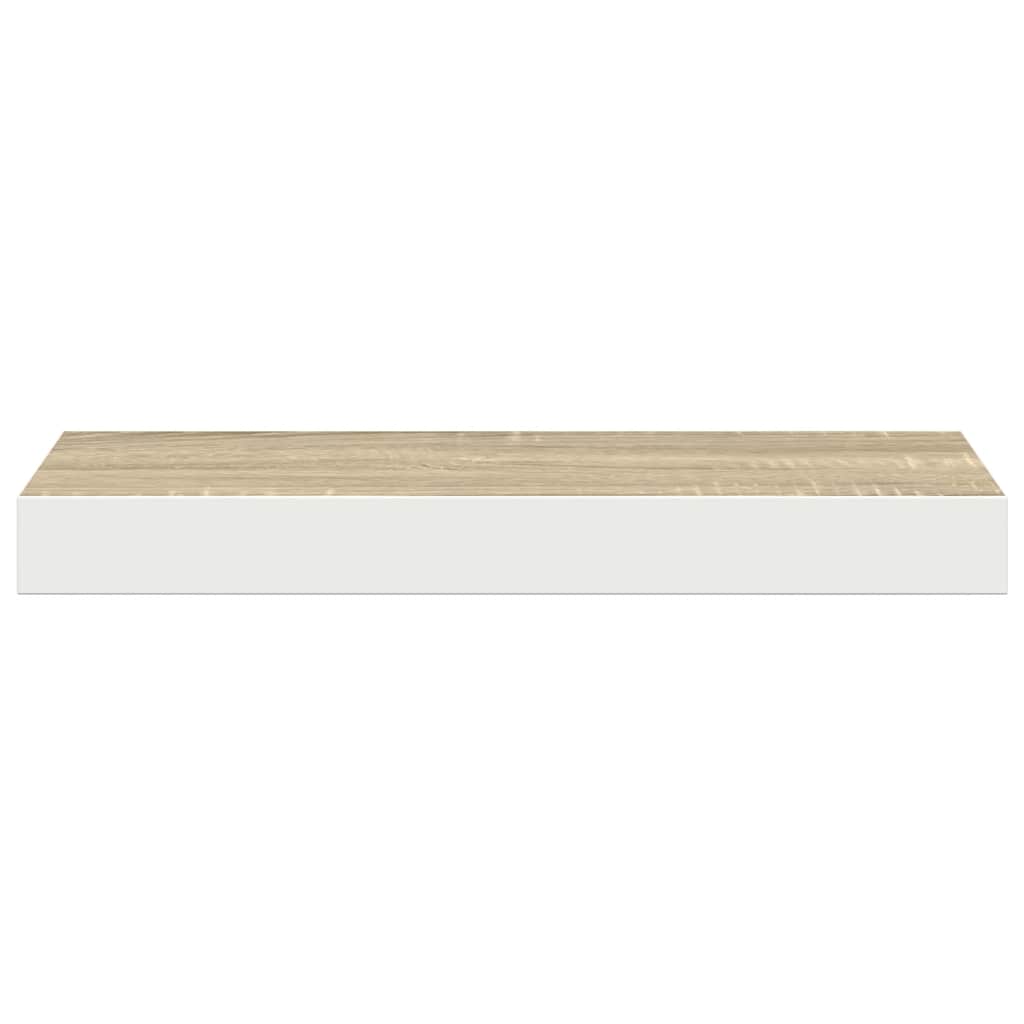 Floating Wall Shelves 4 pcs Oak and White 50x23x3.8 cm MDF