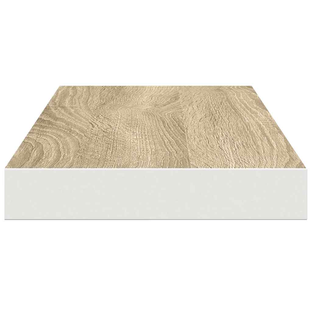 Floating Wall Shelves 4 pcs Oak and White 60x23.5x3.8 cm MDF