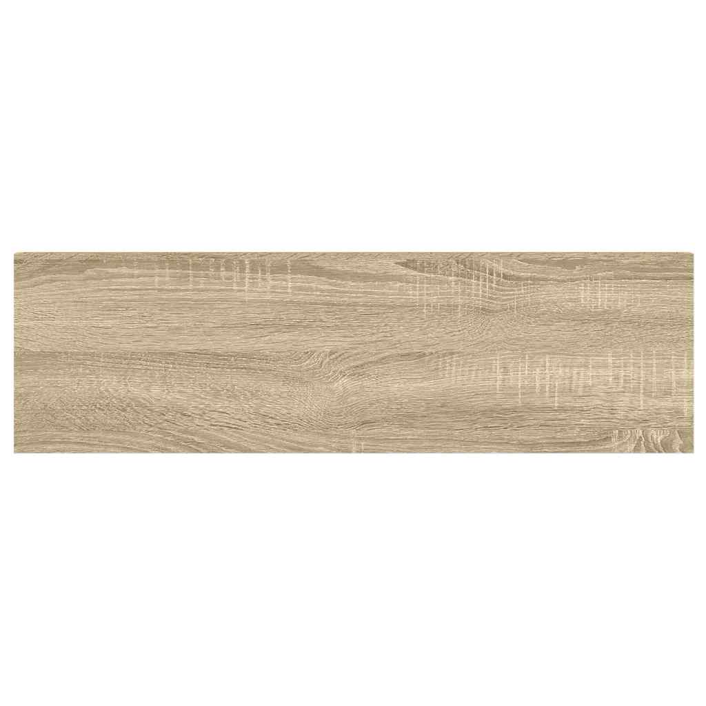 Floating Wall Shelves 2 pcs Oak and White 80x23.5x3.8 cm MDF