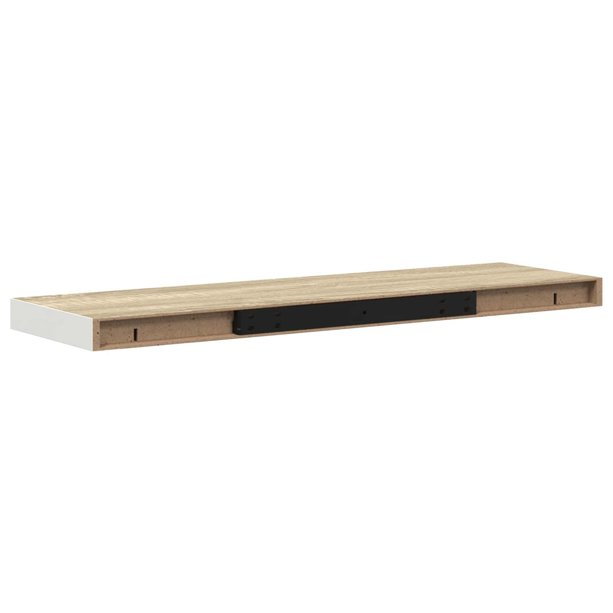 326583 vidaXL Floating Wall Shelves 2 pcs Oak and White 90x23,5x3,8 cm MDF