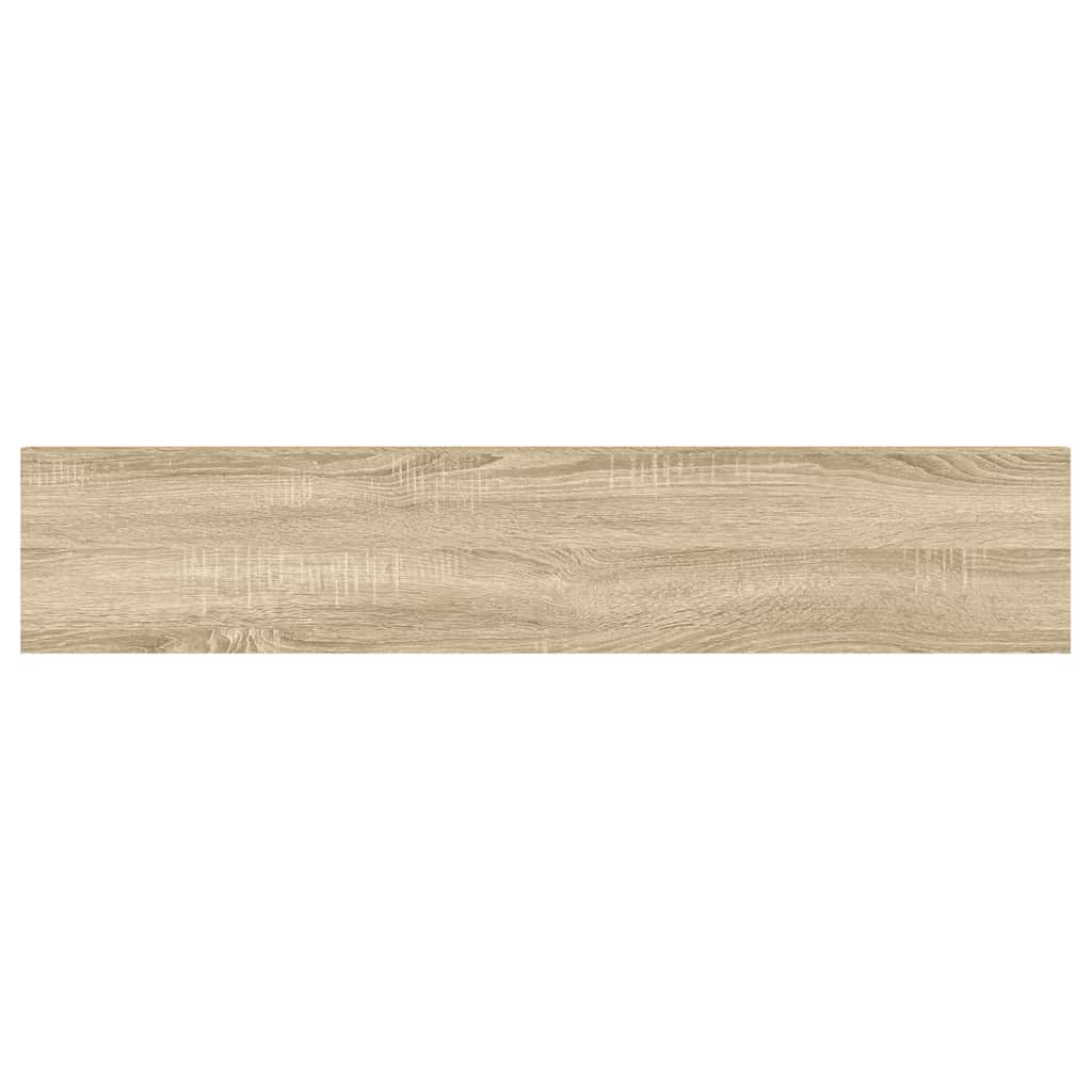 Floating Wall Shelves 2 pcs Oak and White 120x23.5x3.8 cm MDF