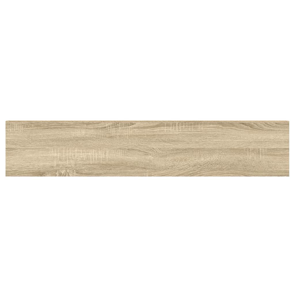 Floating Wall Shelves 4 pcs Oak and White 120x23.5x3.8 cm MDF