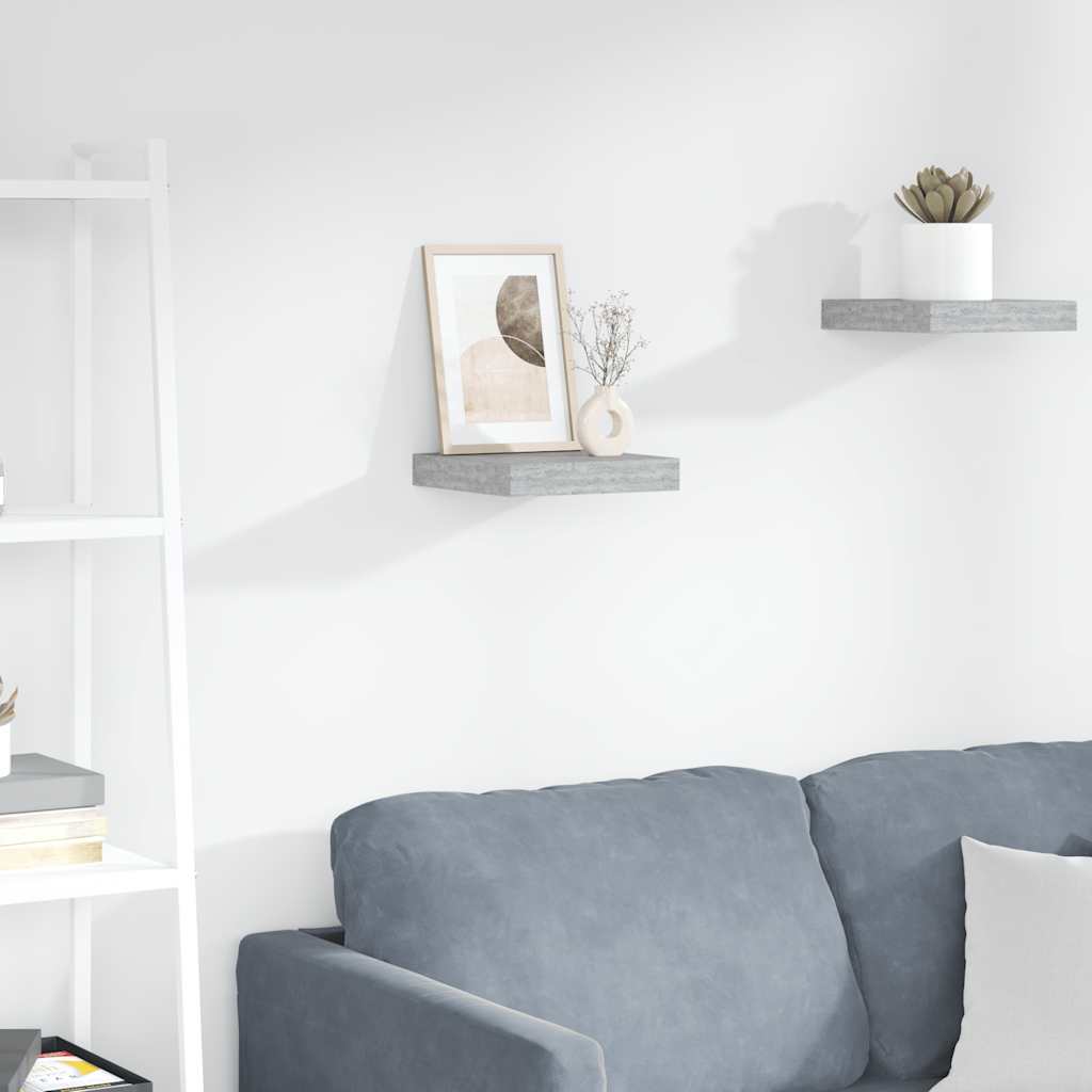 Floating Wall Shelf Concrete Grey 23x23.5x3.8 cm MDF