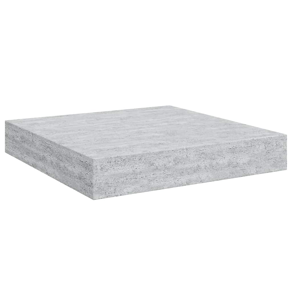 Floating Wall Shelves 2 pcs Concrete Grey 23x23.5x3.8 cm MDF