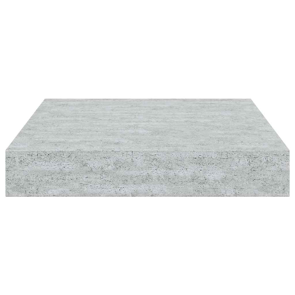 Floating Wall Shelves 2 pcs Concrete Grey 23x23.5x3.8 cm MDF