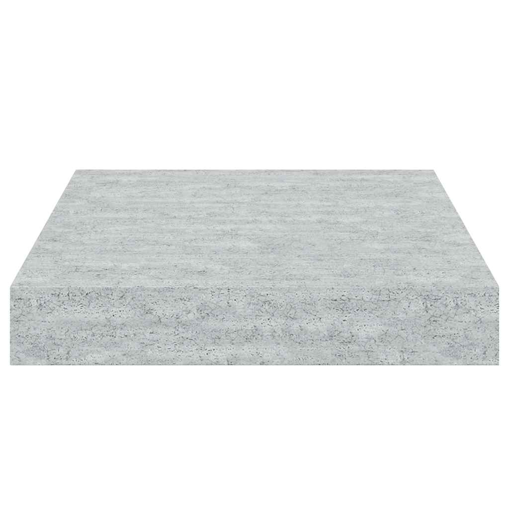 Floating Wall Shelves 2 pcs Concrete Grey 23x23.5x3.8 cm MDF