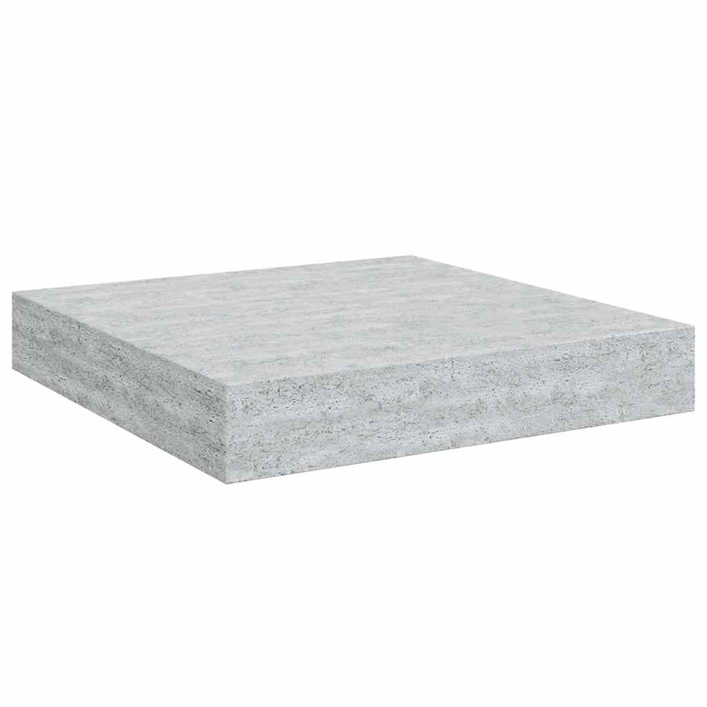 Floating Wall Shelves 4 pcs Concrete Grey 23x23.5x3.8 cm MDF