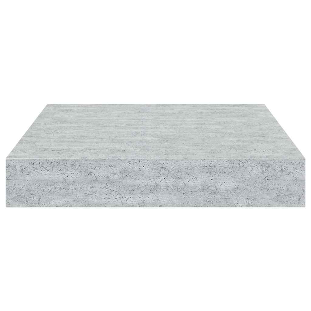 Floating Wall Shelves 4 pcs Concrete Grey 23x23.5x3.8 cm MDF