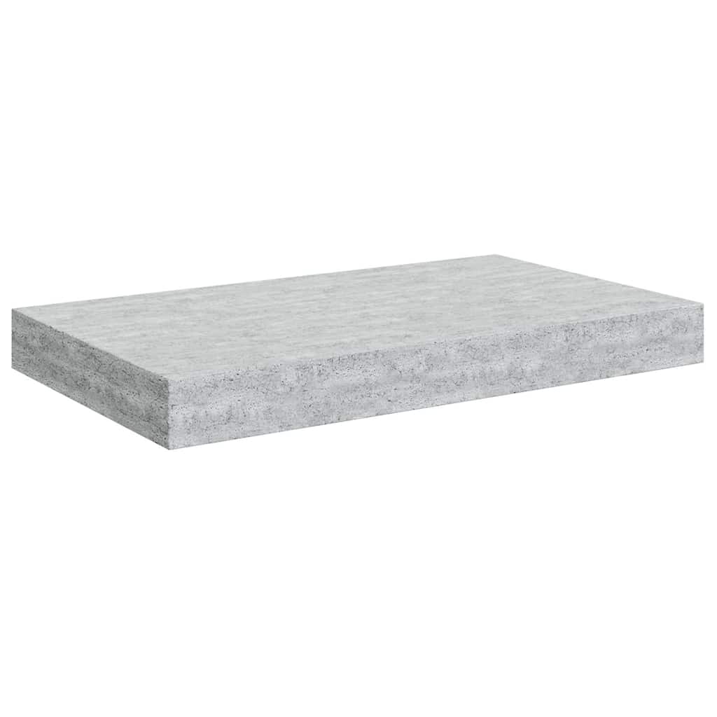 Floating Wall Shelves 2 pcs Concrete Grey 40x23x3.8 cm MDF