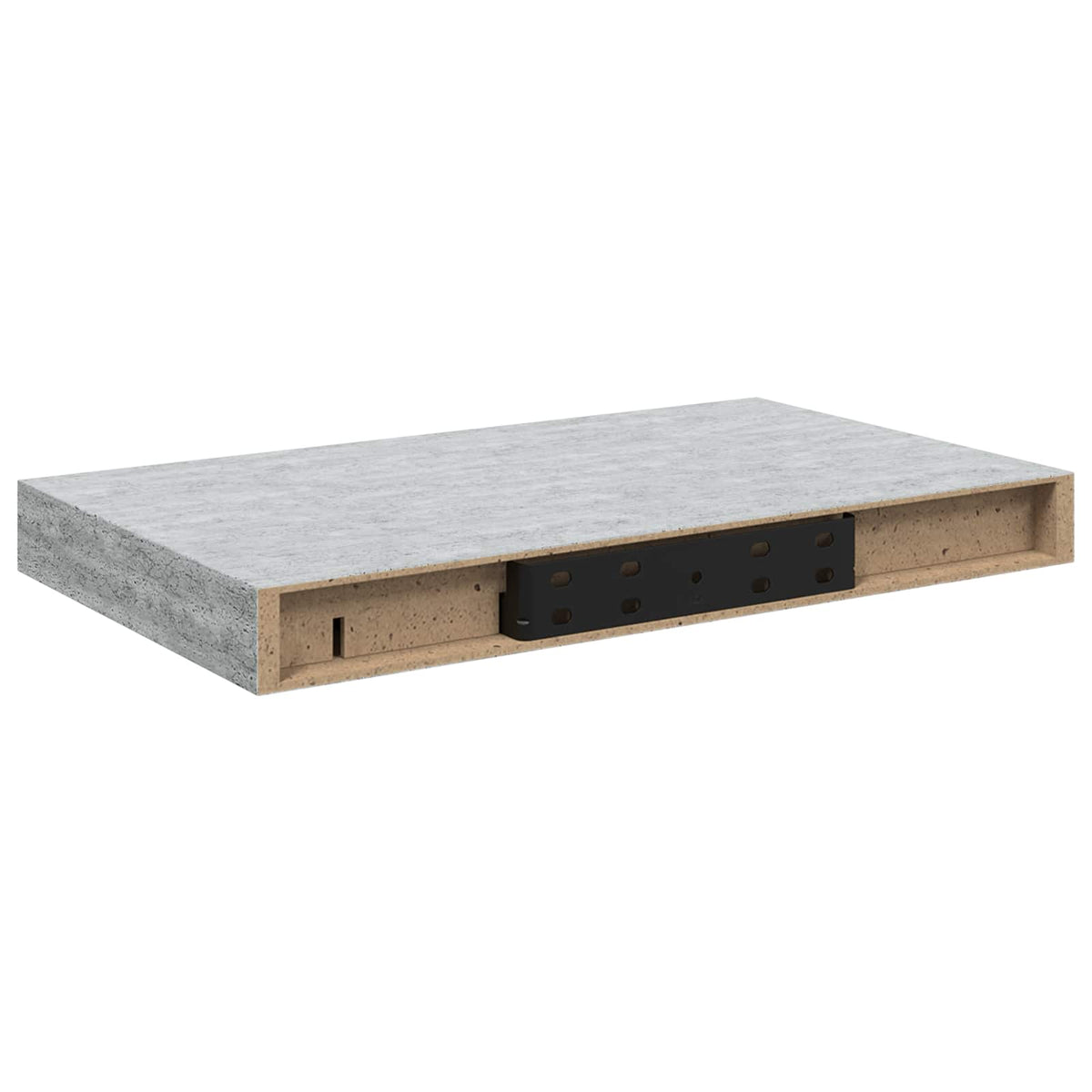Floating Wall Shelves 2 pcs Concrete Grey 40x23.5x3.8 cm MDF