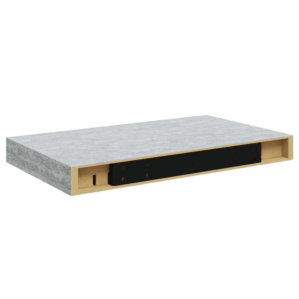 Floating Wall Shelves 4 pcs Concrete Grey 40x23x3.8 cm MDF