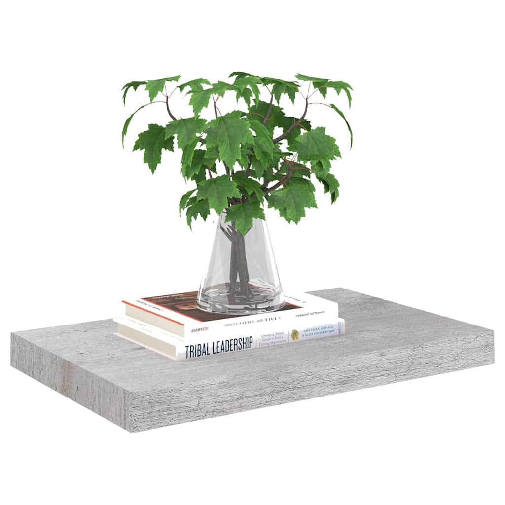 Floating Wall Shelf Concrete Grey 50x23.5x3.8 cm MDF