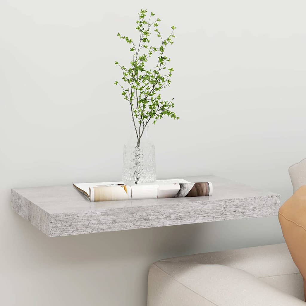 Floating Wall Shelf Concrete Grey 50x23.5x3.8 cm MDF