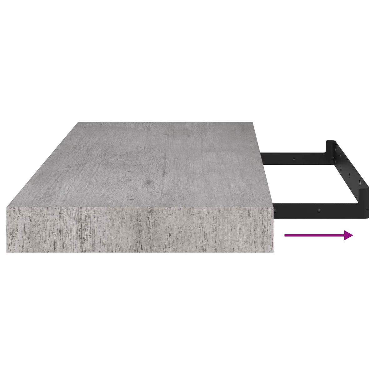Floating Wall Shelf Concrete Grey 50x23.5x3.8 cm MDF