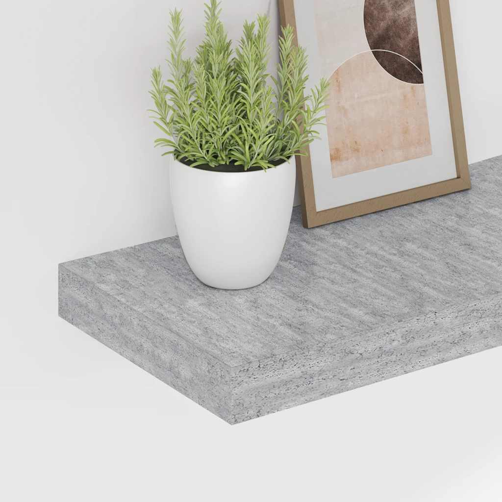 Floating Wall Shelves 2 pcs Concrete Grey 50x23x3.8 cm MDF