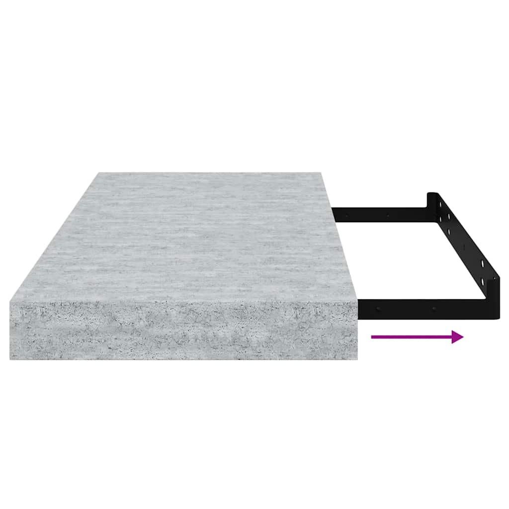 Floating Wall Shelves 4 pcs Concrete Grey 50x23x3.8 cm MDF