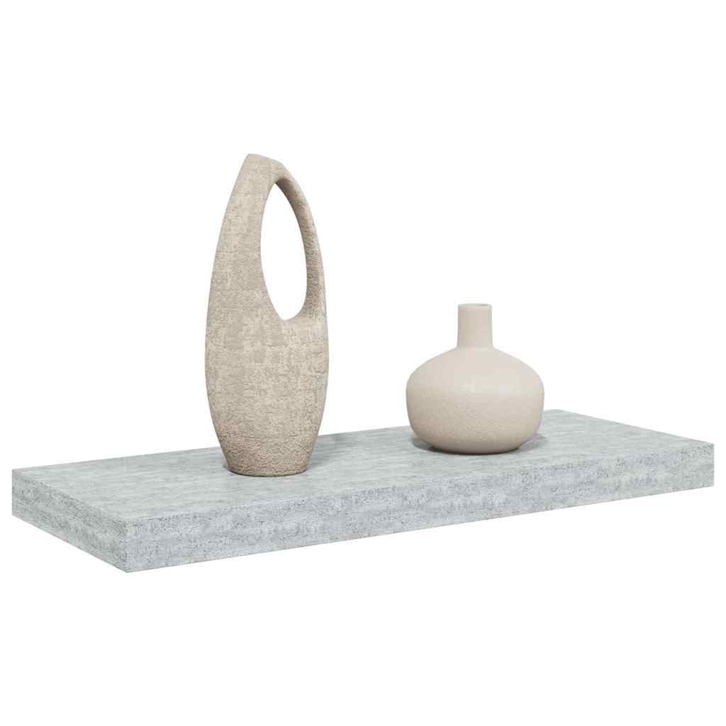 326597 vidaXL Floating Wall Shelf Concrete Grey 60x23,5x3,8 cm MDF