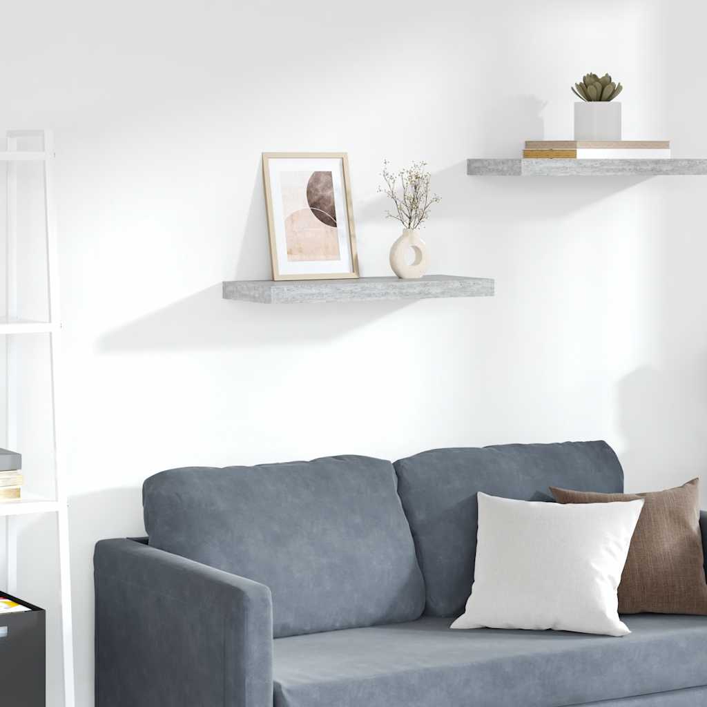 Floating Wall Shelf Concrete Grey 60x23.5x3.8 cm MDF