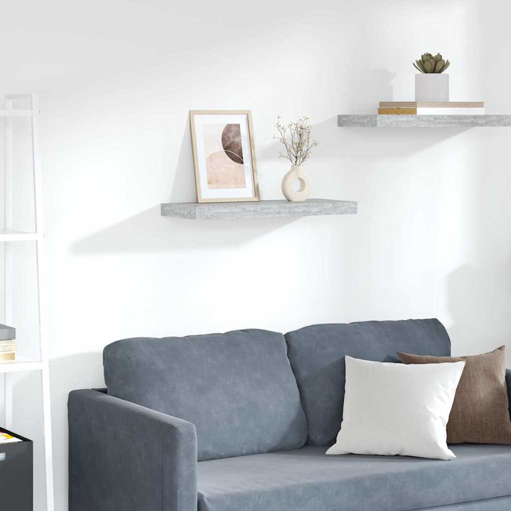 326597 vidaXL Floating Wall Shelf Concrete Grey 60x23,5x3,8 cm MDF