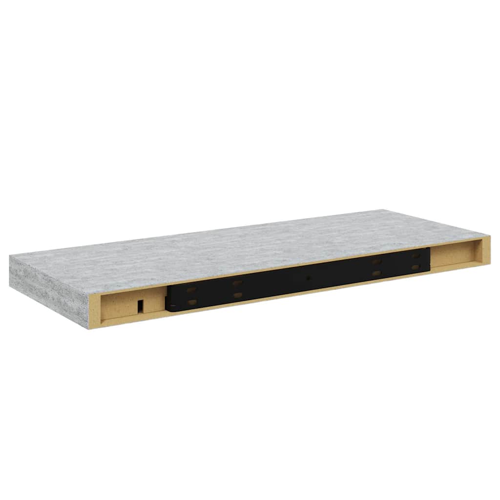 326599 vidaXL Floating Wall Shelves 4 pcs Concrete Grey 60x23,5x3,8 cm MDF