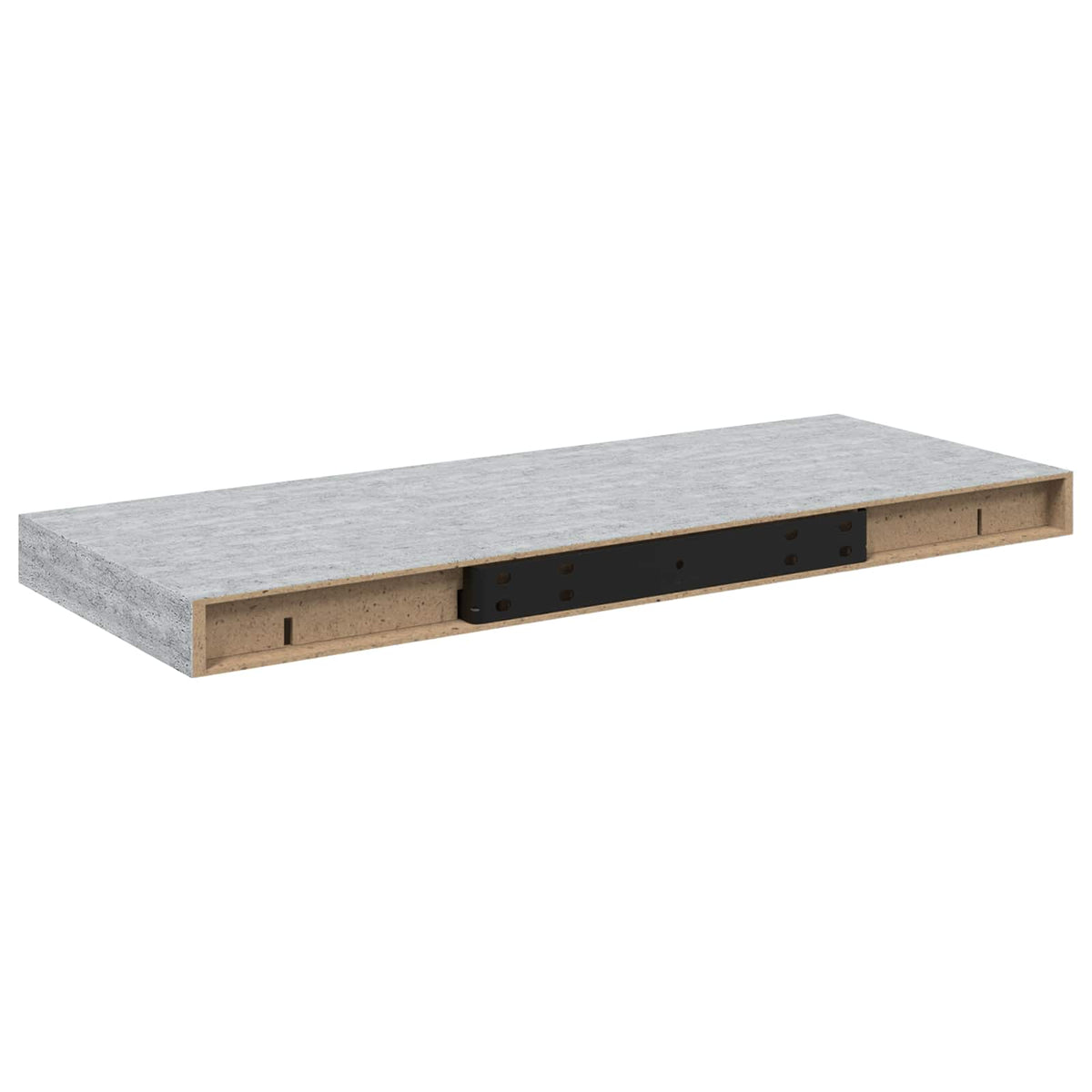 326599 vidaXL Floating Wall Shelves 4 pcs Concrete Grey 60x23,5x3,8 cm MDF